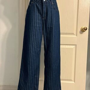 Aligne Leo Denim Pinstripe *hemmed Jeans 27